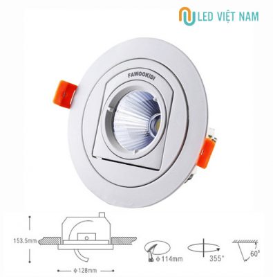 đènĐèn led spotlight xoay FK-SL02 - đèn led mắt trâu 5W là dòng đèn led chiếu điểm của Fawookidi công nghệ Hàn Quốc
