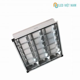 Máng đèn led âm trần 600x600mm inox có chóa phản quang, dùng lắp bóng đèn led t8 dài 0.6m